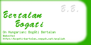 bertalan bogati business card
